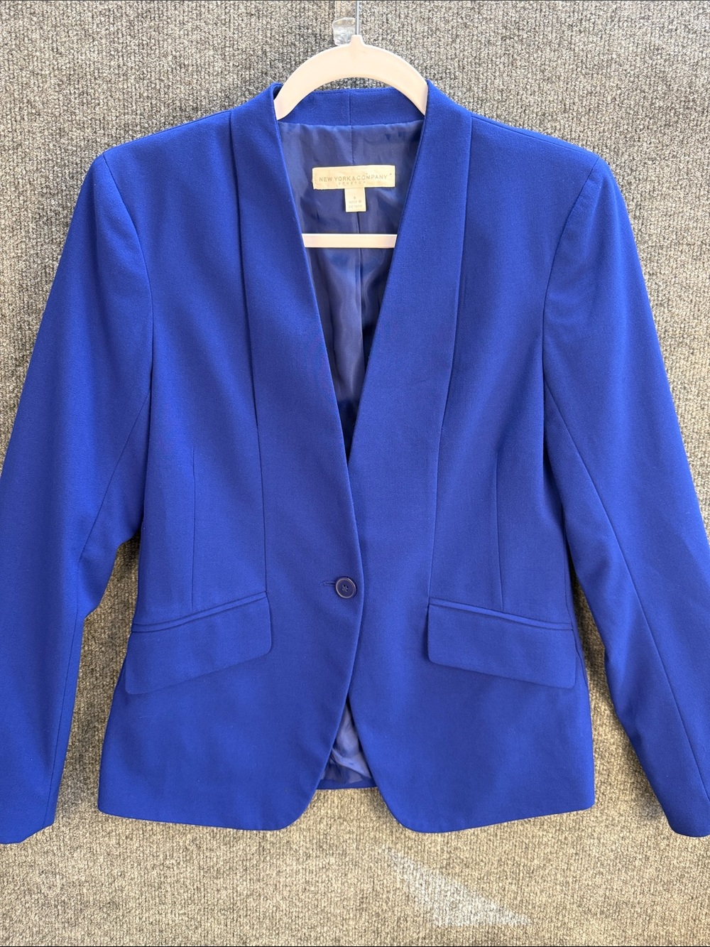 New York & Company Cobalt Blue Single-Button Blazer Size 6